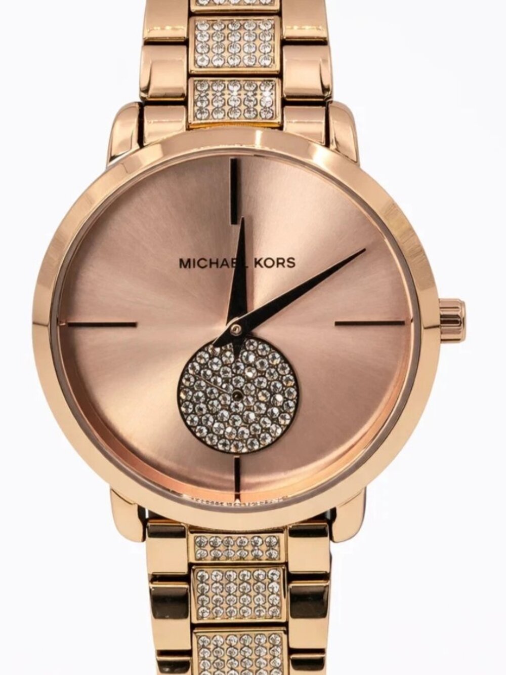 Michael Kors MK4598 Womens Rose Gold Crystal Dial Watch 36mm